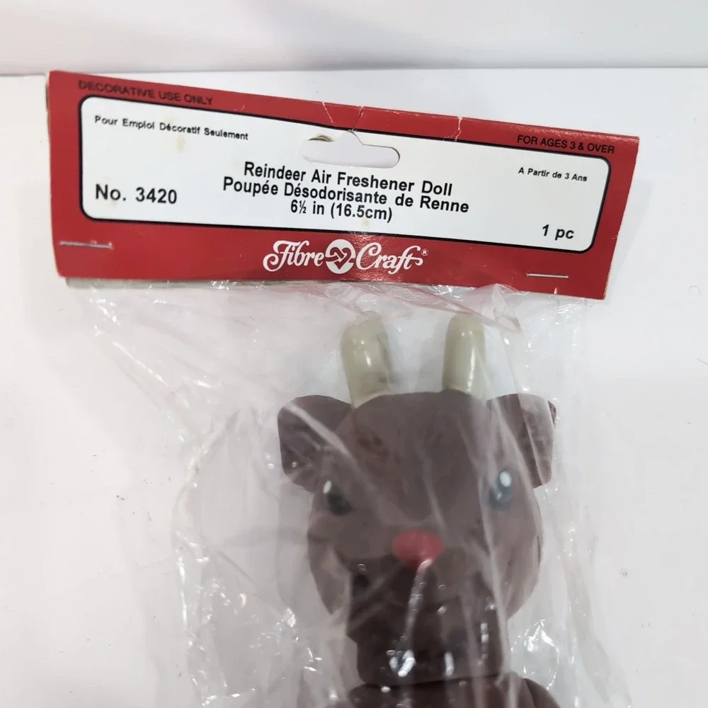 Rudolph Reindeer Fibre Craft Air Freshener Doll 3420 Christmas Holiday Crochet